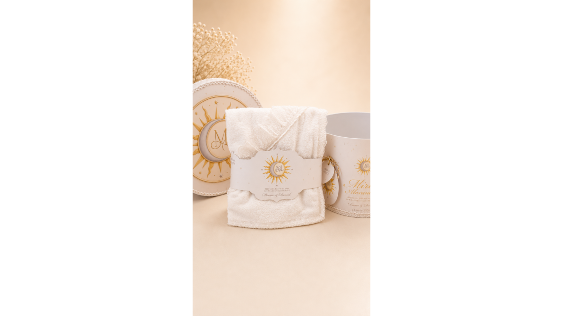 Set Prima Băiță după Botez Soarele Ritualul Blând al Apei Personalizat 10